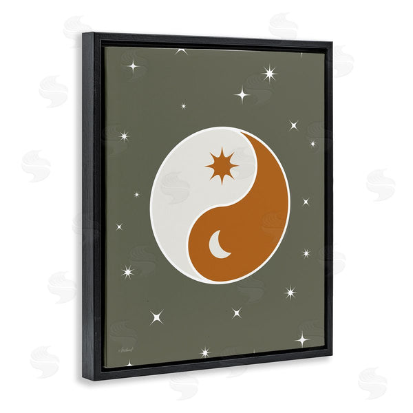 Stupell Industries Martina Pavlova | Starry Yin Yang Symbol Celestial Sun Moon Shapes Wall Art