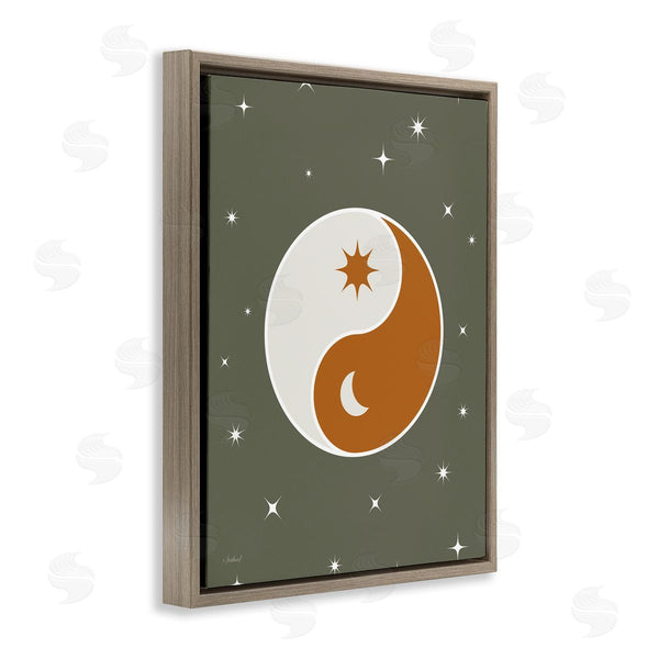 Stupell Industries Martina Pavlova | Starry Yin Yang Symbol Celestial Sun Moon Shapes Wall Art