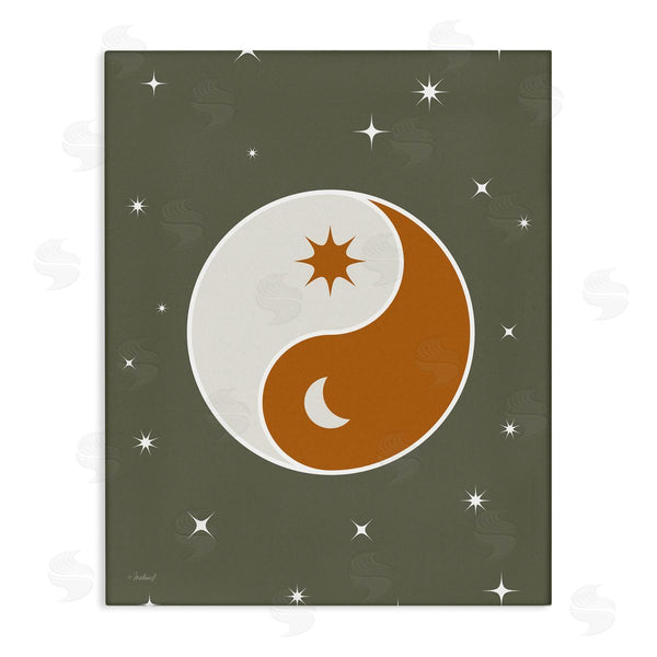 stupell industries Martina Pavlova | Starry Yin Yang Symbol Celestial Sun Moon Shapes Wall Art