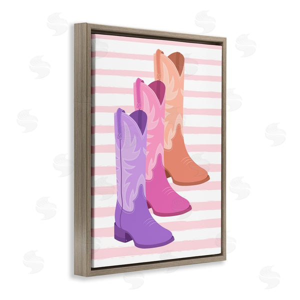 Stupell Industries Martina Pavlova | Striped Pastel Cowgirl Boots Wall Art