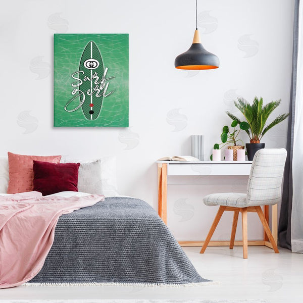 Stupell Industries Martina Pavlova | Surf Girl On Green Wall Art