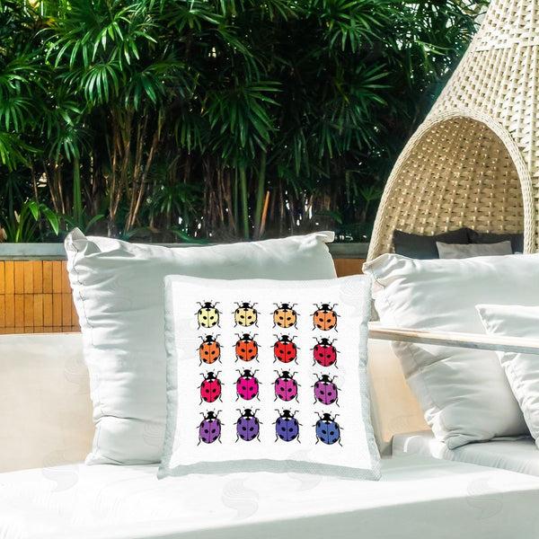 Stupell Industries Martina Pavlova | Symmetrical Ladybug Pattern Printed Throw Pillow