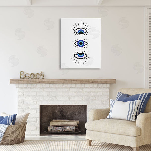 Stupell Industries Martina Pavlova | Three Evil Eyes Pattern Wall Art