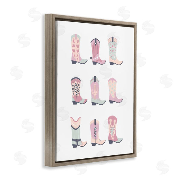Stupell Industries Martina Pavlova | Various Pastel Cowgirl Boots Wall Art