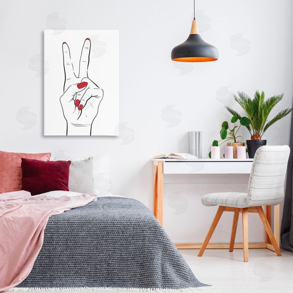 Stupell Industries Martina Pavlova | Victory Peace Sign Hand Wall Art
