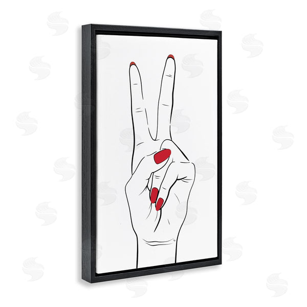 Stupell Industries Martina Pavlova | Victory Peace Sign Hand Wall Art