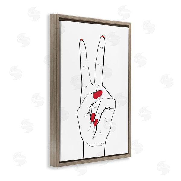 Stupell Industries Martina Pavlova | Victory Peace Sign Hand Wall Art