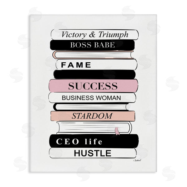 stupell industries Martina Pavlova | Victory Triumph Boss Babe Motivational Bookstack Wall Art