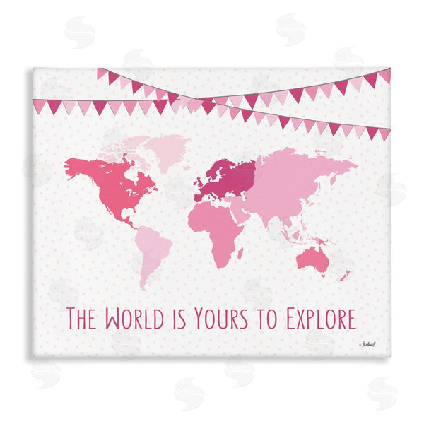 stupell industries Martina Pavlova | World Is Yours to Explore Motivational World Map Wall Art