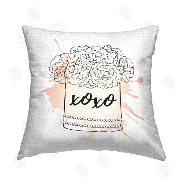 Stupell Industries Martina Pavlova | XOXO Peonies Bouquet Printed Throw Pillow