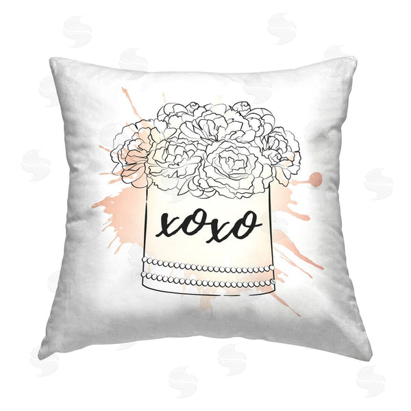 stupell industries Martina Pavlova | XOXO Peonies Bouquet Printed Throw Pillow