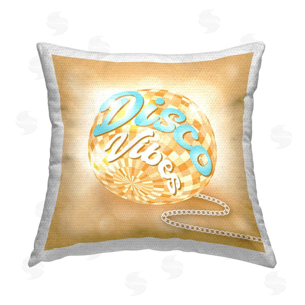 Stupell Industries Martina Pavlova | Yellow Disco Vibes Retro Ball Printed Throw Pillow