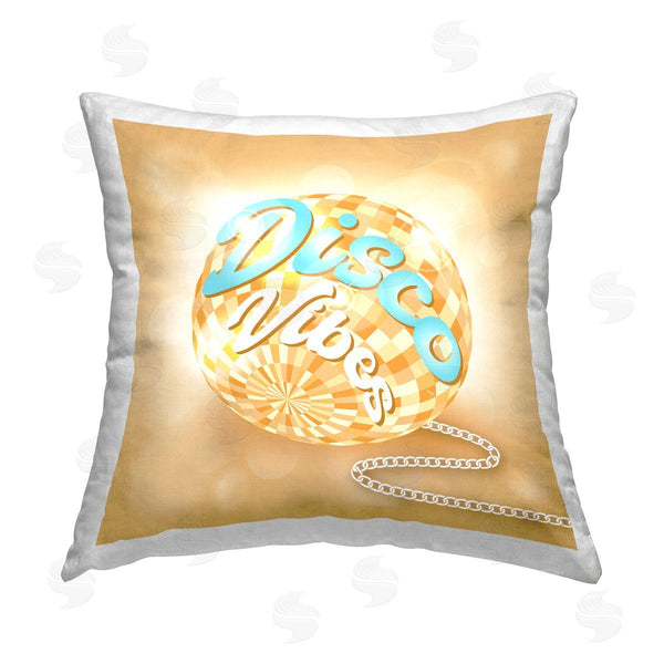 stupell industries Martina Pavlova | Yellow Disco Vibes Retro Ball Printed Throw Pillow