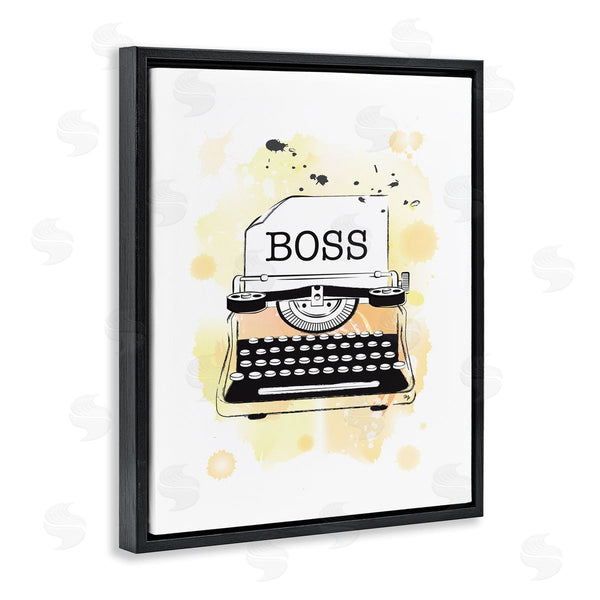Stupell Industries Martina Pavlova | Yellow Typewriter Boss Abstract Splash