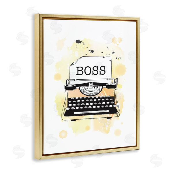 Stupell Industries Martina Pavlova | Yellow Typewriter Boss Abstract Splash