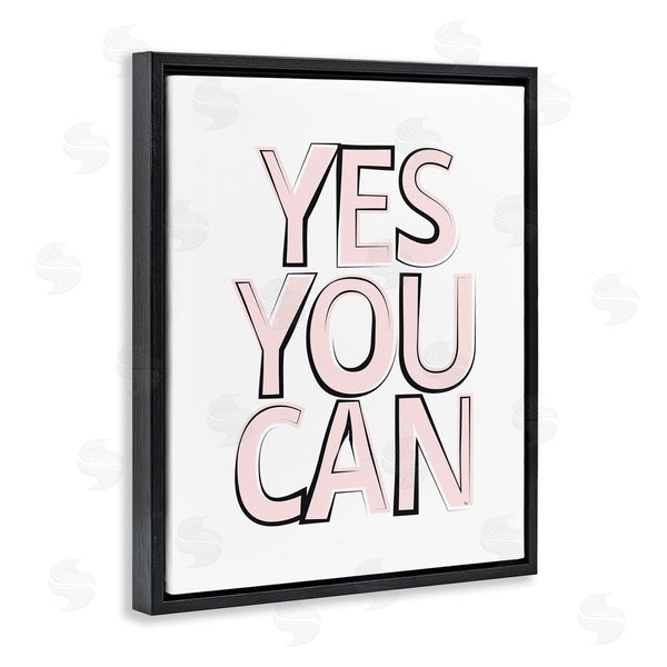 Stupell Industries Martina Pavlova | Yes You Can Phrase Minimal Pink Bold Text