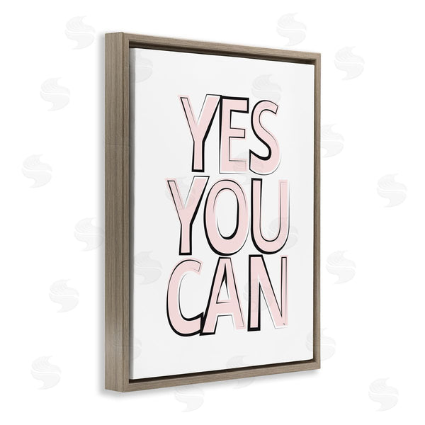 Stupell Industries Martina Pavlova | Yes You Can Phrase Minimal Pink Bold Text