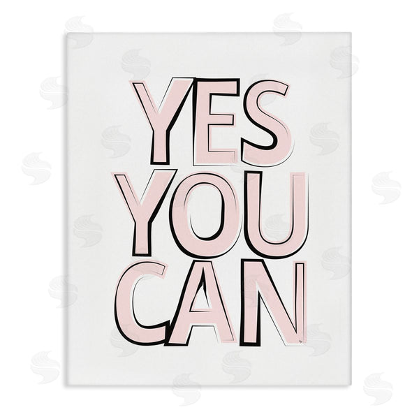 stupell industries Martina Pavlova | Yes You Can Phrase Minimal Pink Bold Text