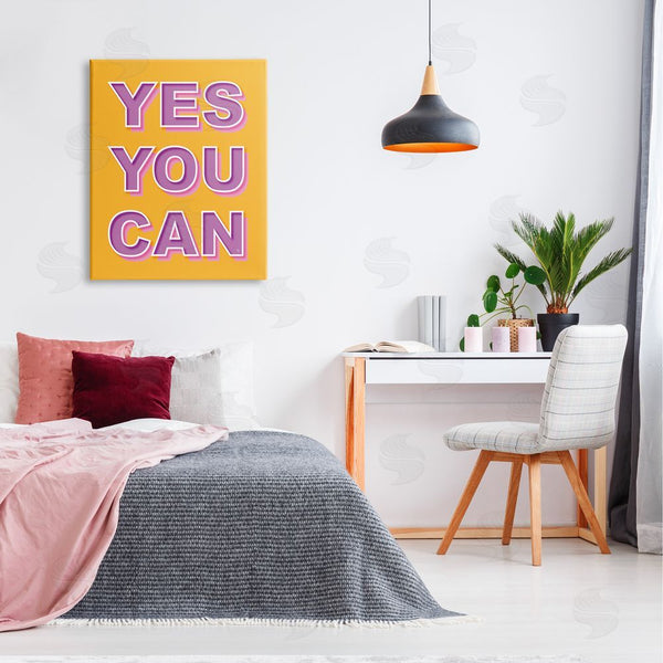 Stupell Industries Martina Pavlova | Yes You Can Purple & Yellow Wall Art