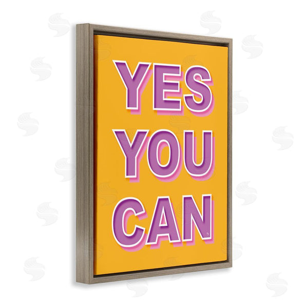 Stupell Industries Martina Pavlova | Yes You Can Purple & Yellow Wall Art