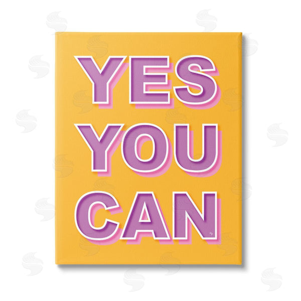 stupell industries Martina Pavlova | Yes You Can Purple & Yellow Wall Art