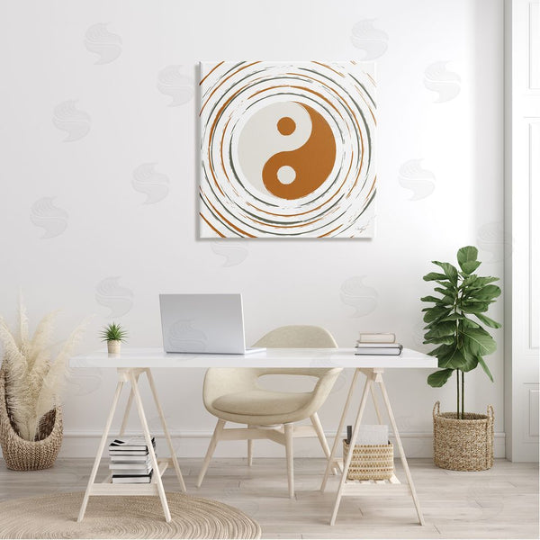Stupell Industries Martina Pavlova | Yin Yang Taijitu Symbol Spiritual Circular Stripes Wall Art