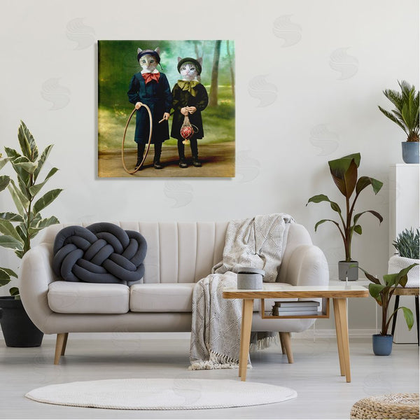 Stupell Industries Martine Roch | Cats Wearing Classic Clothing Vintage Style Portrait Wall Art