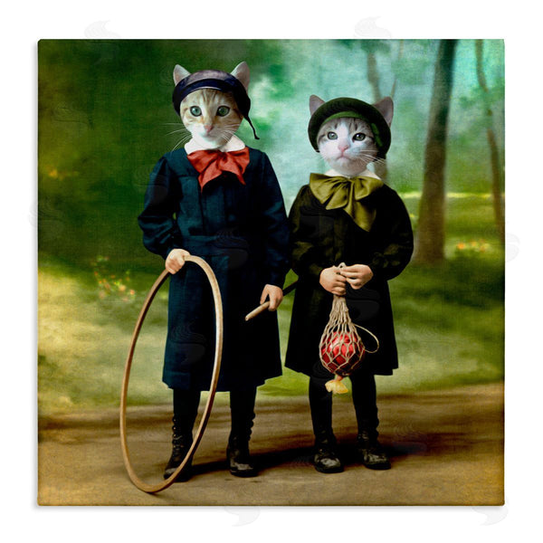 stupell industries Martine Roch | Cats Wearing Classic Clothing Vintage Style Portrait Wall Art