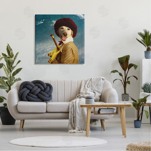 Stupell Industries Martine Roch | Lab Dog Dressed Classic Style Clothing Patterned Coat Wall Art