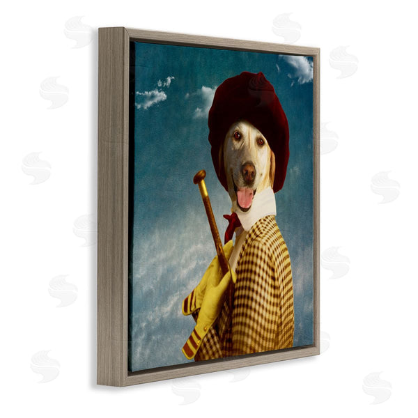 Stupell Industries Martine Roch | Lab Dog Dressed Classic Style Clothing Patterned Coat Wall Art