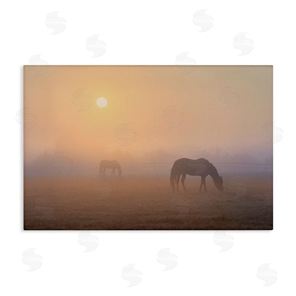 stupell industries Marty Hulsebos | Misty Sunlit Horses Wall Art
