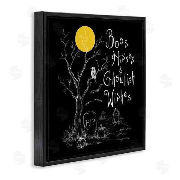 Stupell Industries Mary Ann June | Spooky Dark Halloween Phrase Wall Art