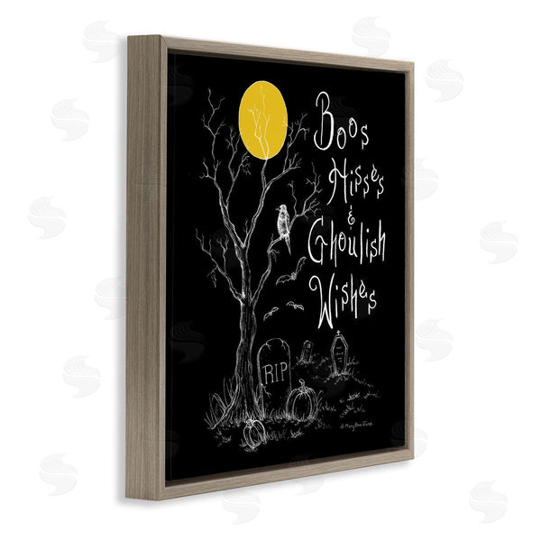 Stupell Industries Mary Ann June | Spooky Dark Halloween Phrase Wall Art