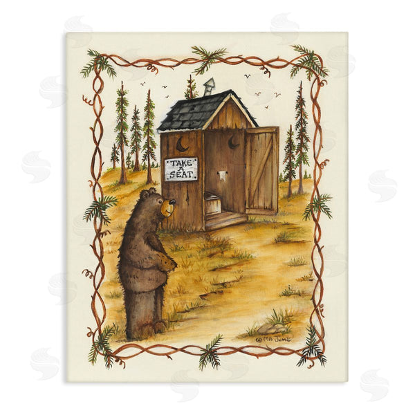 stupell industries Mary Ann June | Take A Seat Outhouse
