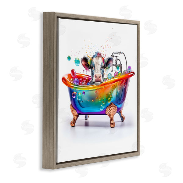Stupell Industries Mary Cunningham | Cow In Rainbow Bath
