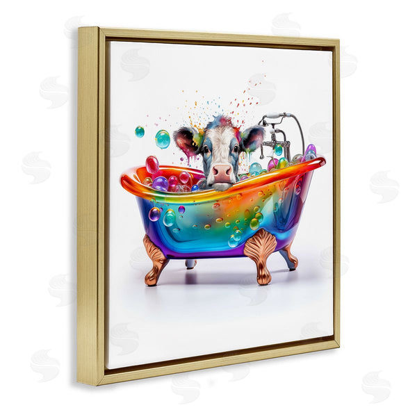 Stupell Industries Mary Cunningham | Cow In Rainbow Bath