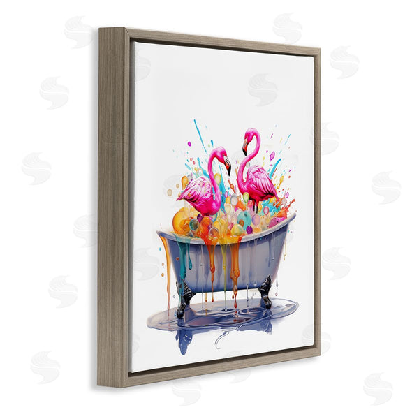 Stupell Industries Mary Cunningham | Flamingo Bubble Bath Wall Art