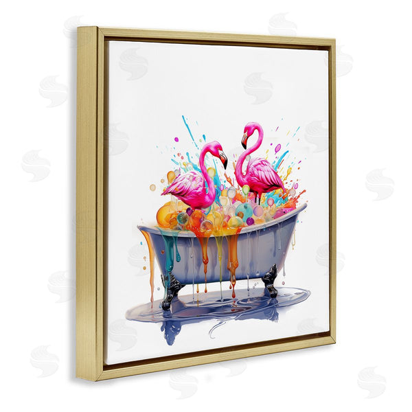 Stupell Industries Mary Cunningham | Flamingo Bubble Bath Wall Art