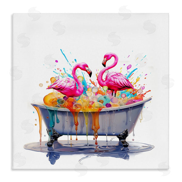 stupell industries Mary Cunningham | Flamingo Bubble Bath Wall Art