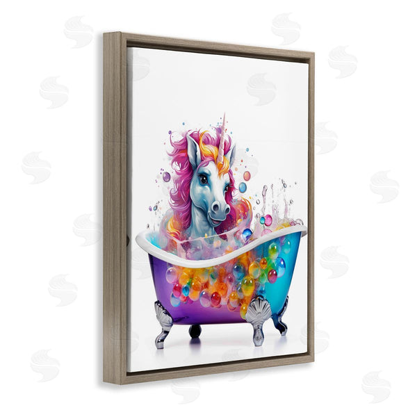 Stupell Industries Mary Cunningham | Rainbow Bubbles Unicorn