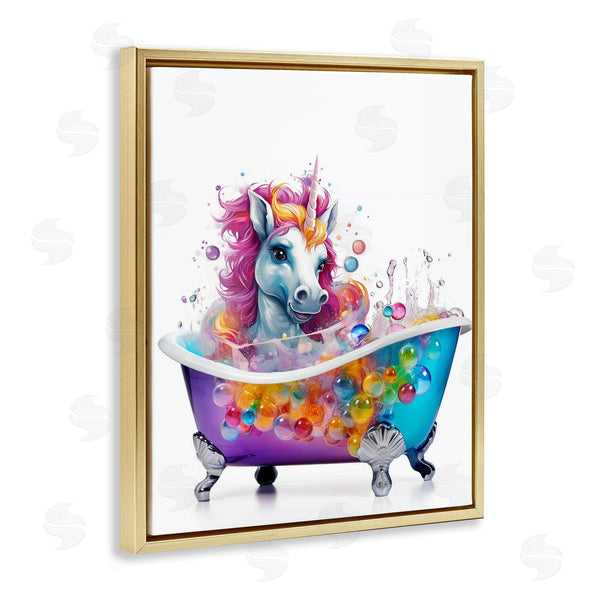 Stupell Industries Mary Cunningham | Rainbow Bubbles Unicorn