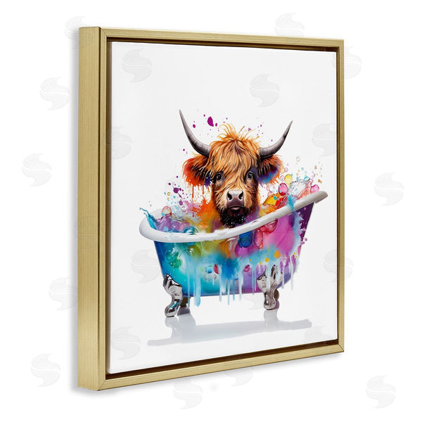 Stupell Industries Mary Cunningham | Vivid Bath Time Cattle