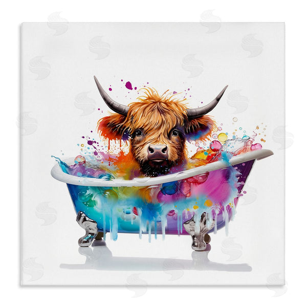stupell industries Mary Cunningham | Vivid Bath Time Cattle