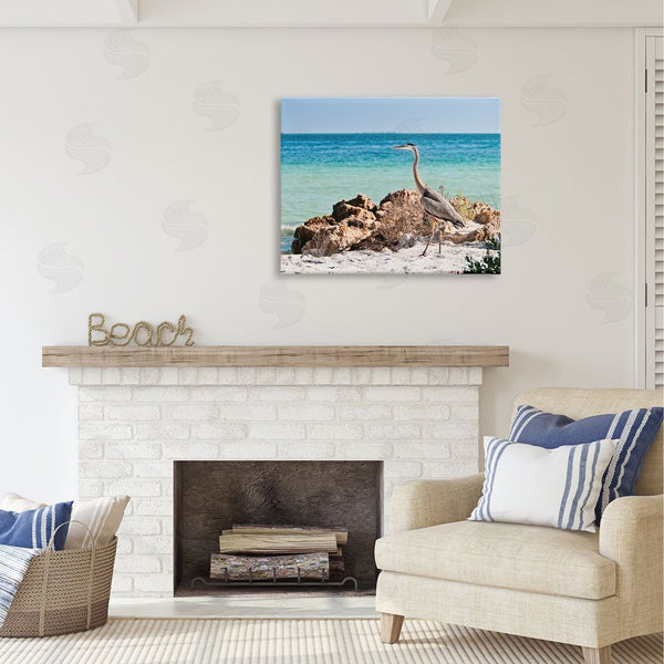 Stupell Industries Mary Lou Johnson | Heron Watching Ocean Wall Art