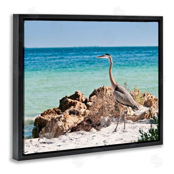 Stupell Industries Mary Lou Johnson | Heron Watching Ocean Wall Art