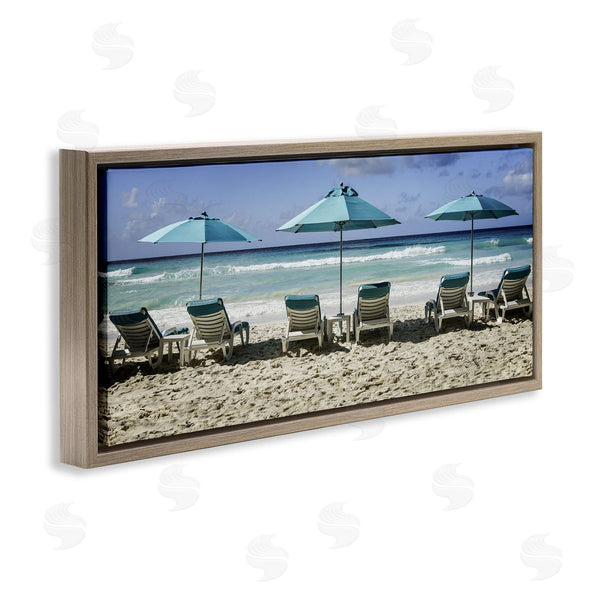 Stupell Industries Mary Lou Johnson | Lined Up Beach Chairs Wall Art