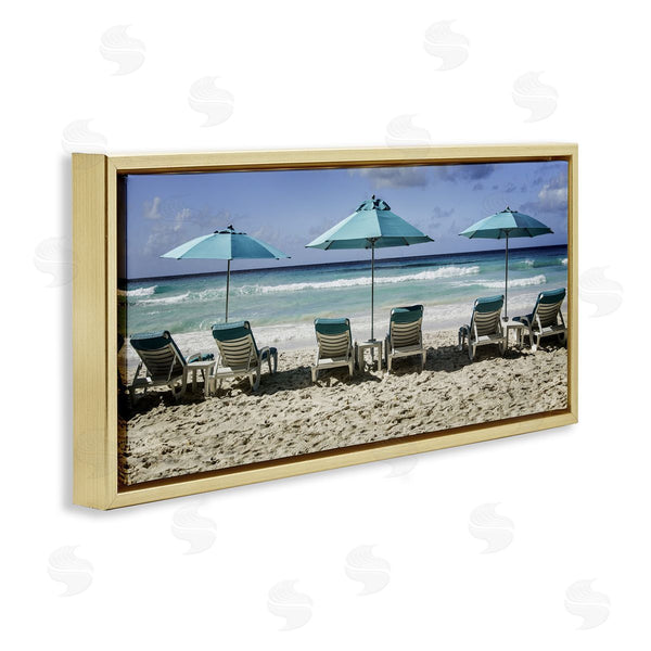 Stupell Industries Mary Lou Johnson | Lined Up Beach Chairs Wall Art