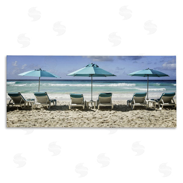 stupell industries Mary Lou Johnson | Lined Up Beach Chairs Wall Art