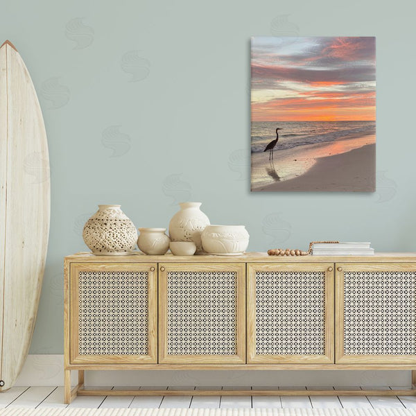 Stupell Industries Mary Lou Johnson | Lone Egret On Beach Wall Art