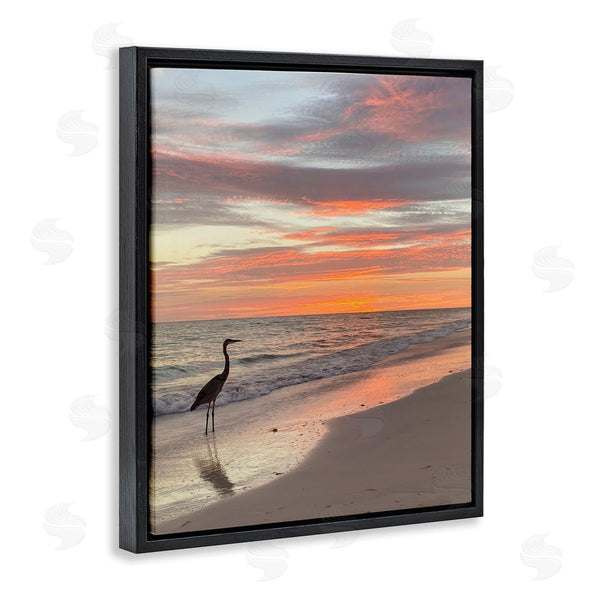 Stupell Industries Mary Lou Johnson | Lone Egret On Beach Wall Art